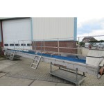 50 cm breed, 11,60 meter lengte. Gebruikt. RVS transportband.